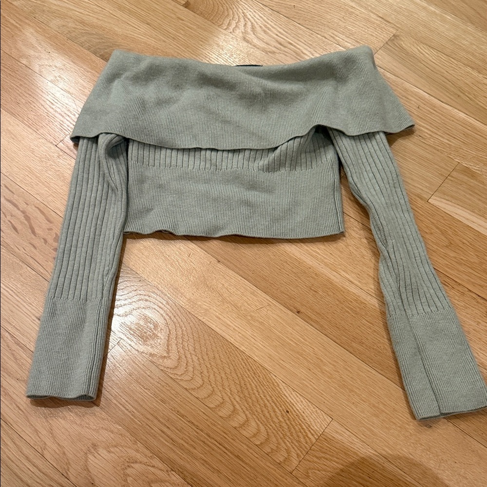 Wild Fable Ribbed Knit Top in Sage Green